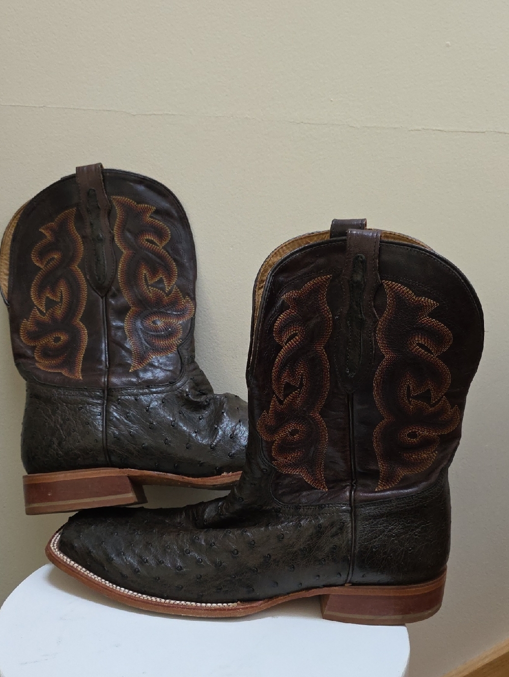 Tony Lama Men's Moore Umber Full-Quill Ostrich Western Boot Size 14 D - Picture 7 of 11